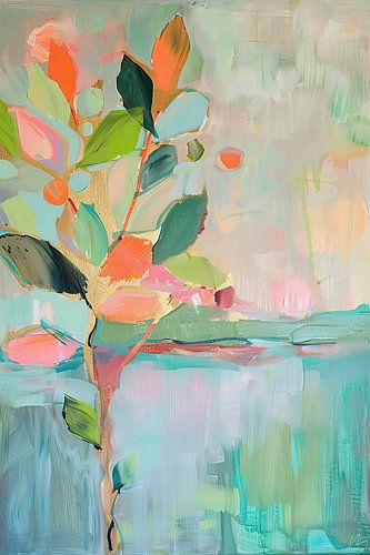 Bloemen abstract schilderij