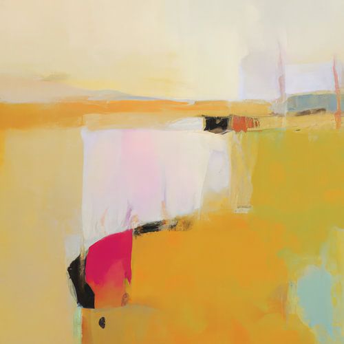 Peinture abstraite dans des tons principalement jaunes