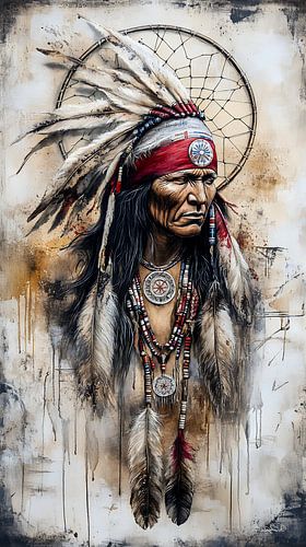 indiaan in Da Vinci stijl