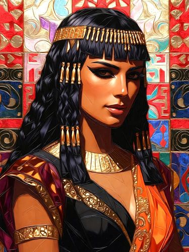 Junge Königin Cleopatra – Farbige Porträtkunst
