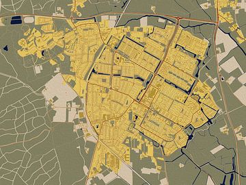Kaart van Castricum in de stijl van Gustav Klimt van Maporia