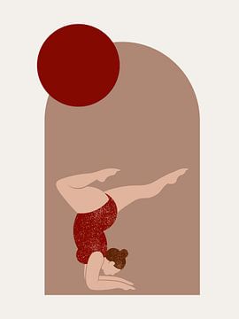 Sterke yoga vrouw III van ArtDesign by KBK