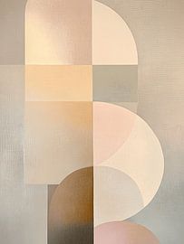 Geomatrische vormen in zachte kleuren van Japandi Art Studio
