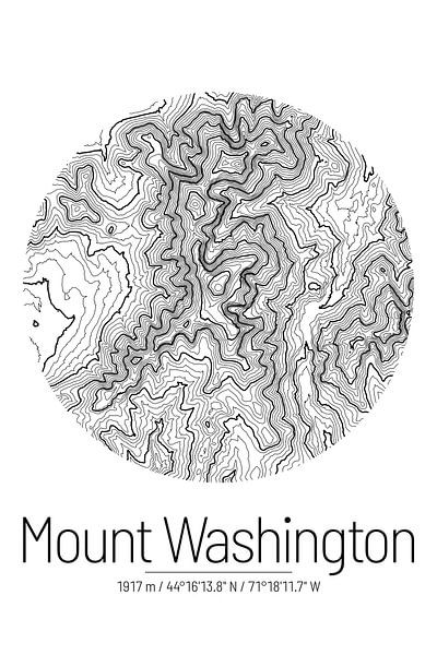 Mount Washington | Landkarte Topografie (Minimal) von ViaMapia