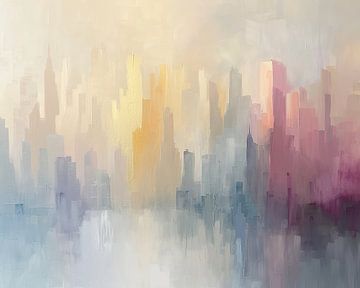 Stad Abstract | Skyline van ARTEO Schilderijen