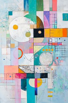 Geometric abstract - Colourful composition by Poster Art Shop
