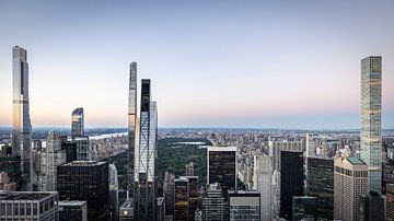 Zonsondergang boven Central Park in New York van Bas van Setten