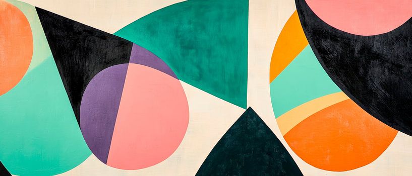 A mix of geometric colours by Poster Art Shop