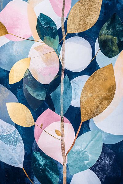 Abstract leaves in modern colours by Art & Soul Creations