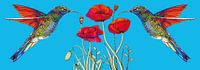 Colibri & Poppies van SheThinksInColors thumbnail