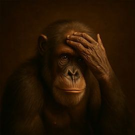 Chimpansee – In Stil Overdenken van Bert Quaedvlieg