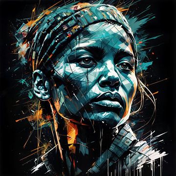 Een portret van een jonge vrouw van Afrikaanse afkomst