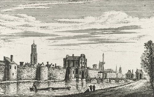 Abraham Rademaker, Vue de la Catharijnepoort à Utrecht, 1669