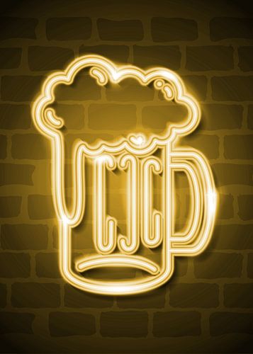 Bier Neon Retro Bar Goud