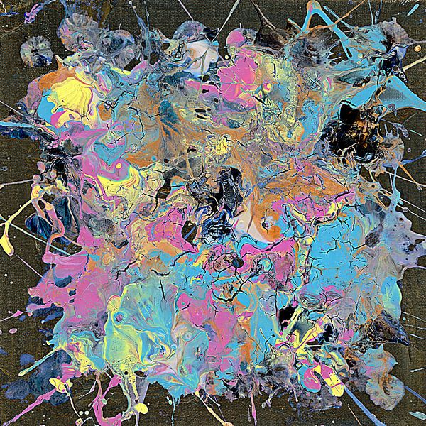 Pastel Popping Hammer Smash Abstract by Dorothy Berry-Lound