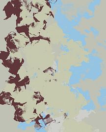 Formes organiques. Art abstrait moderne dans les tons chauds de brun, pistache et bleu. sur Dina Dankers