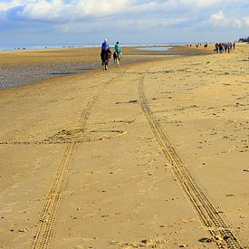 ruiters op Renesse strand van Bram Claassen