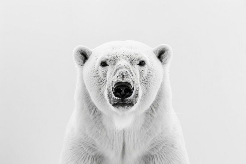 Eisbär - Schwarzweißfotografie für Arktisliebhaber von Poster Art Shop