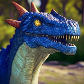 Portrait eines Blauen Drachen Illustration