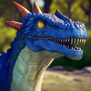 Portrait eines Blauen Drachen Illustration