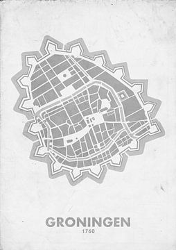 Stadtplan von Groningen 1760 von STADSKAART