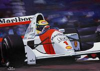 Ayrton Senna McLaren MP4/7A 1992 Gemälde von Toon Nagtegaal