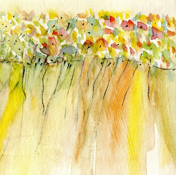 Bloemen in de rij qua van Claudia Gründler