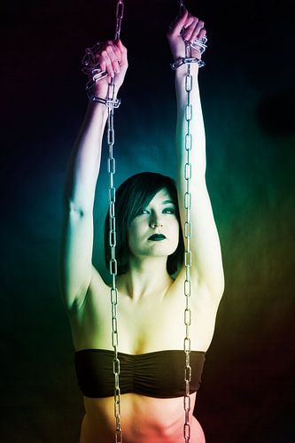 Woman in chains art
