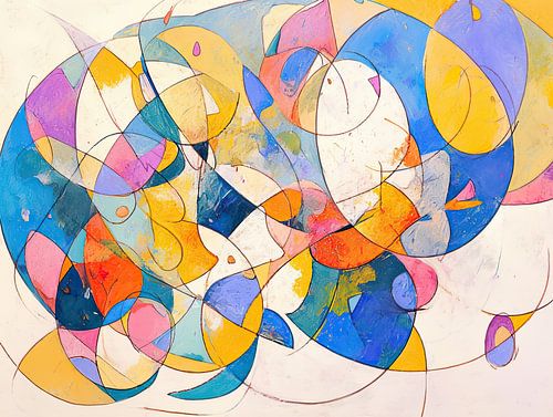 Dynamisches abstraktes Kunstwerk mit Farbe