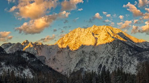 Watzmann zonsopgang in de winter