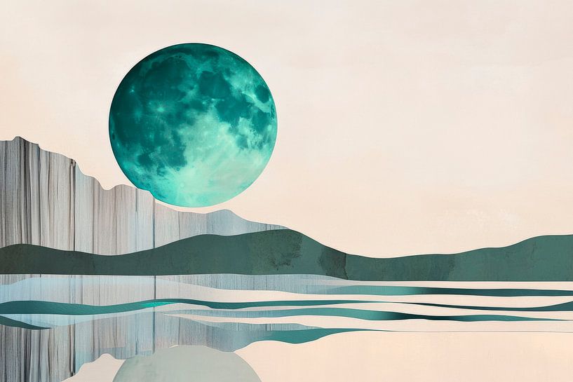 Moonlight over calm water - dreamlike by Poster Art Shop