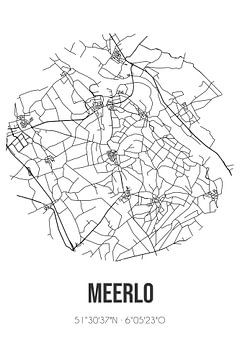 Meerlo (Limburg) | Landkaart | Zwart-wit van MijnStadsPoster