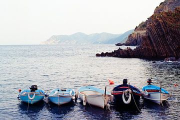 Bootjes in Riomaggiore I Cinque Terre, Italië van Floris Trapman