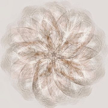 Mandala, spirograaf met bruintinten van Rietje Bulthuis