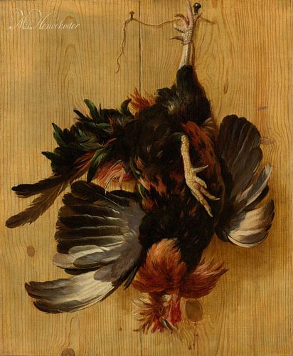 Dead Cock Hanging from a Nail, Melchior d' Hondecoeter
