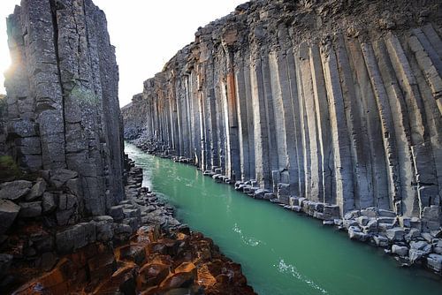 Stuðlagil Canyon in het oosten van IJsland