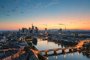 Frankfurt skyline after sunset by Robin Oelschlegel
