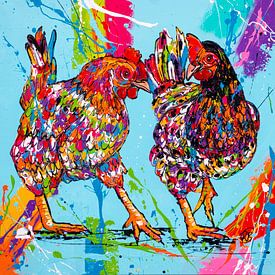 Tanzende Hühner von Happy Paintings