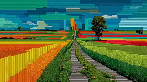 abstract kleurrijk landschap