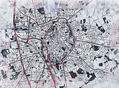 Kaart van Brugge in de stijl 'White Winter' van Maporia thumbnail