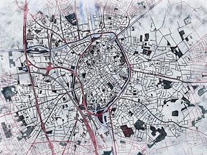 Karte von Brugge im stil 'White winter'