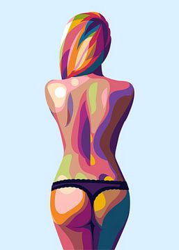 Hot Girl Sexy Pop Art van WpapArtist WPAP Artist
