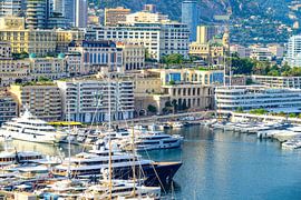 Superyachts in the Monaco harbour during summer by Sjoerd van der Wal Photography