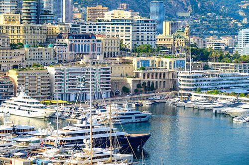 Superyachts in the Monaco harbour during summer by Sjoerd van der Wal Photography