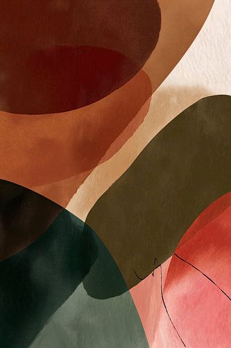 Organic Harmony in Modern Abstract of Flowing Lines and Botanical Elements no.2