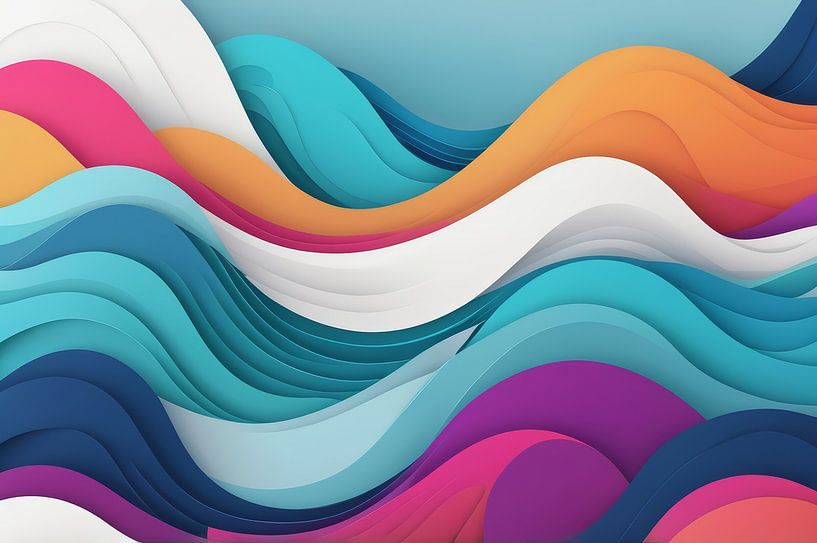 Kleurrijke abstracte oceaan golven achtergrond van hisam colours