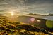 Zonsopkomst boven de hellingen van Belalp, Aletschgebied, Wallis, Zwitserland van Sean Vos