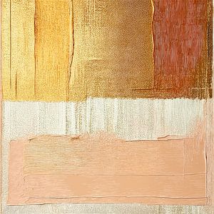 Abstrakte Kunst in Gold, Lachsrosa und Terrakotta - 2
