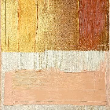 Abstrakte Kunst in Gold, Lachsrosa und Terrakotta - 2 von Studio Pieternel