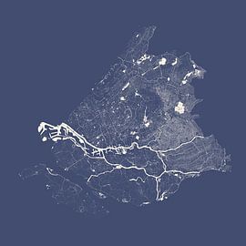 Waters of South Holland in Royal Blue by Maps Are Art